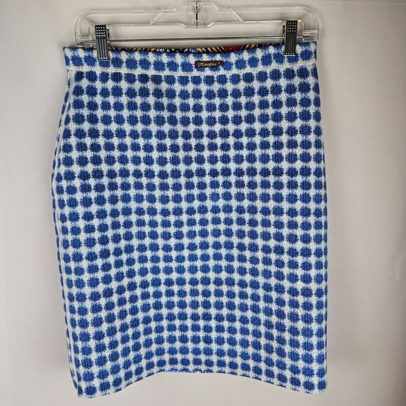 J. McLaughlin Skirt Small Reversible Casavito Halle Ikat Pencil Luxury - Picture 5 of 11